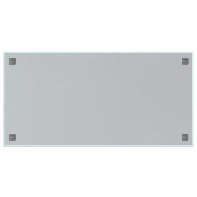 Wall-mounted Magnetic Board White 100x50 cm Tempered Glass