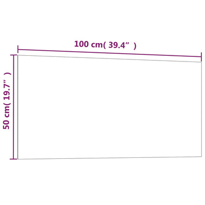 Wall-mounted Magnetic Board White 100x50 cm Tempered Glass