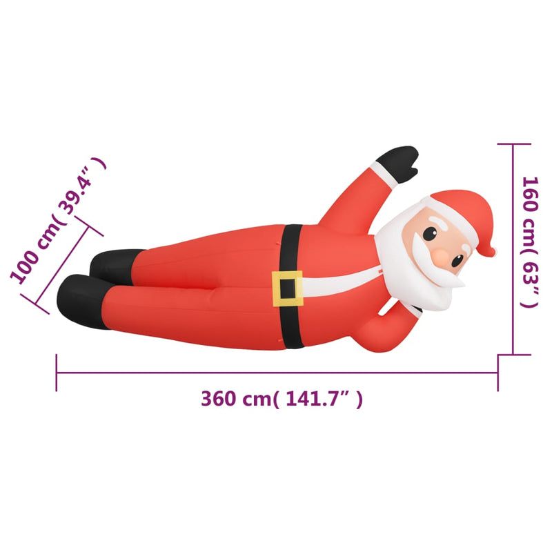 Christmas Inflatable Lying Santa LED 160 cm