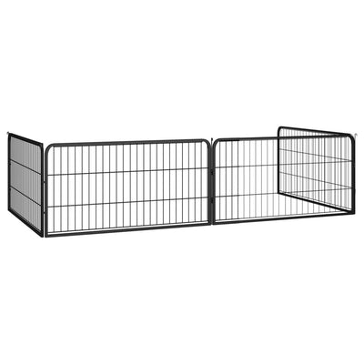 Dog Playpen 4 Panels Black 100x50 cm Powder-coated Steel