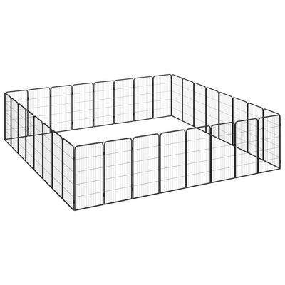 32-Panel Dog Playpen Black 50x100 cm Powder-coated Steel