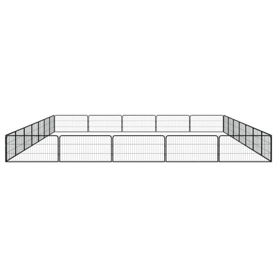 24-Panel Dog Playpen Black 100x50 cm Powder-coated Steel