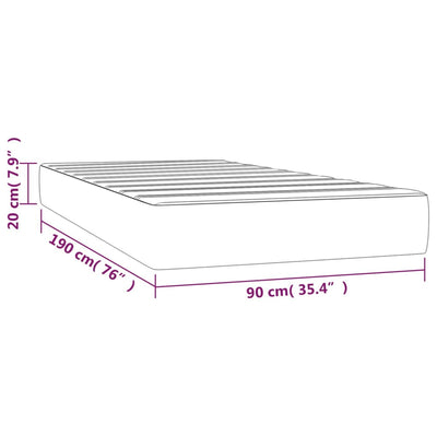 Pocket Spring Bed Mattress Dark Grey 90x190x20 cm Fabric