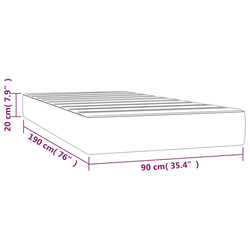 Pocket Spring Bed Mattress Black 90x190x20 cm Fabric