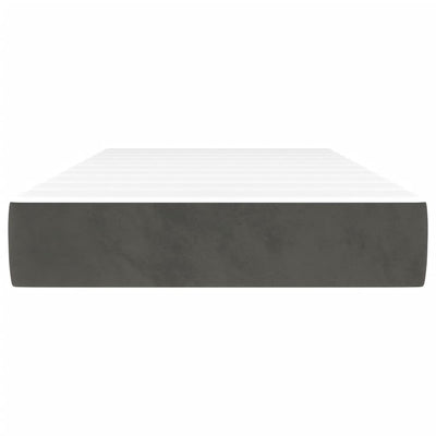 Pocket Spring Bed Mattress Dark Grey 90x190x20 cm Velvet