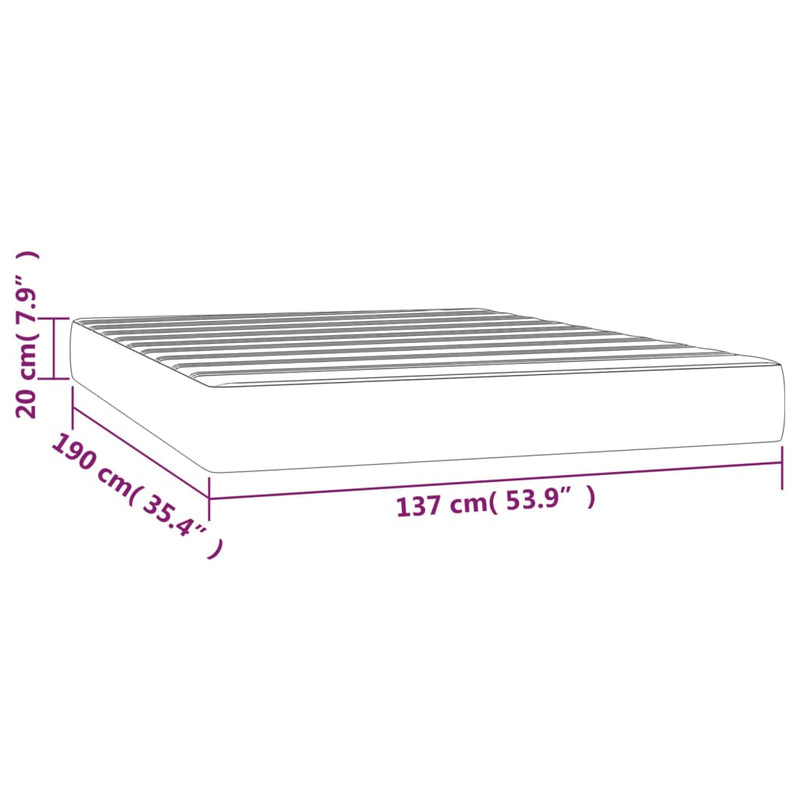 Pocket Spring Bed Mattress Dark Grey 137x190x20 cm Full Fabric