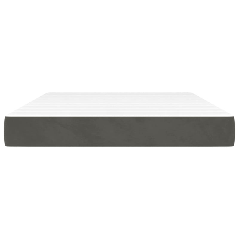 Pocket Spring Bed Mattress Dark Grey 137x190x20 cm Double Velvet