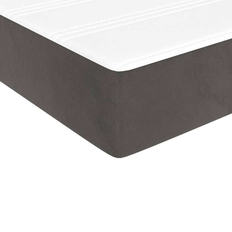 Pocket Spring Bed Mattress Dark Grey 137x190x20 cm Double Velvet