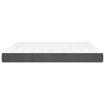 Pocket Spring Bed Mattress Dark Grey 152x203x20 cm Queen Velvet