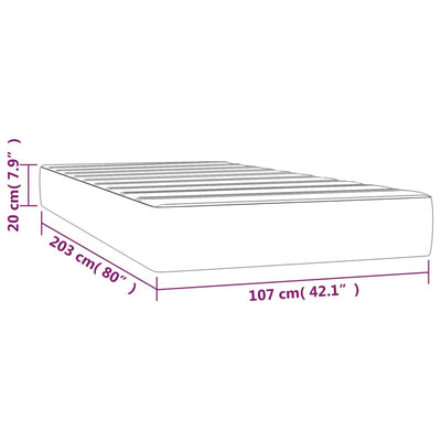 Pocket Spring Bed Mattress Dark Grey 107x203x20 cm Super Single Fabric