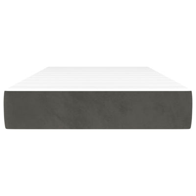 Pocket Spring Bed Mattress Dark Grey 107x203x20 cm Super Single Velvet