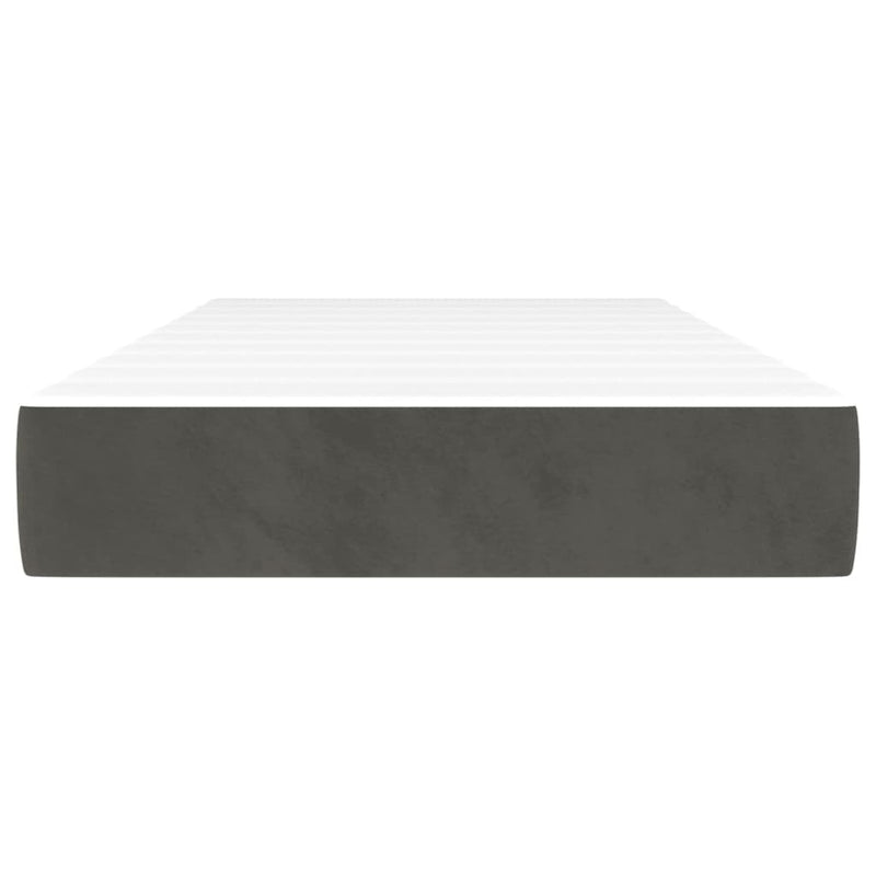 Pocket Spring Bed Mattress Dark Grey 107x203x20 cm Super Single Velvet