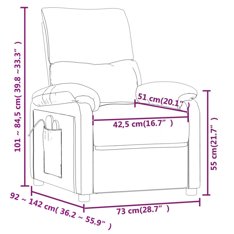 Massage Chair Light Grey Fabric