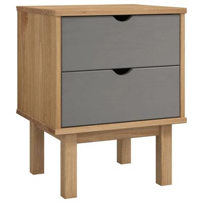 Bedside Cabinet OTTA Brown&Grey 45x39x57 cm Solid Wood Pine