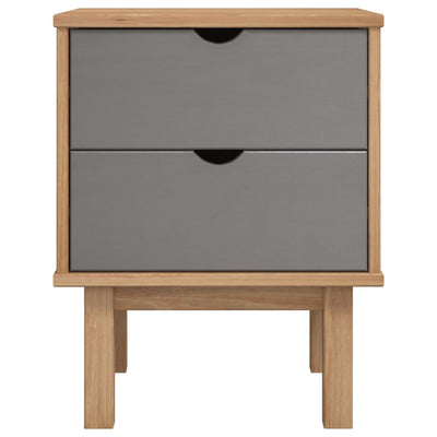 Bedside Cabinet OTTA Brown&Grey 45x39x57 cm Solid Wood Pine