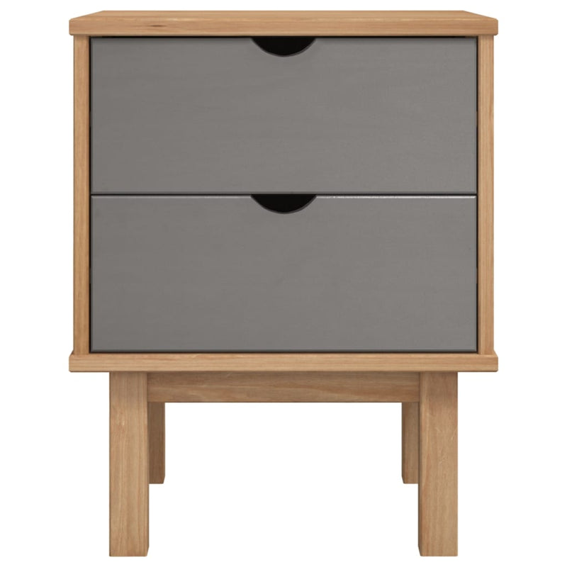 Bedside Cabinet OTTA Brown&Grey 45x39x57 cm Solid Wood Pine