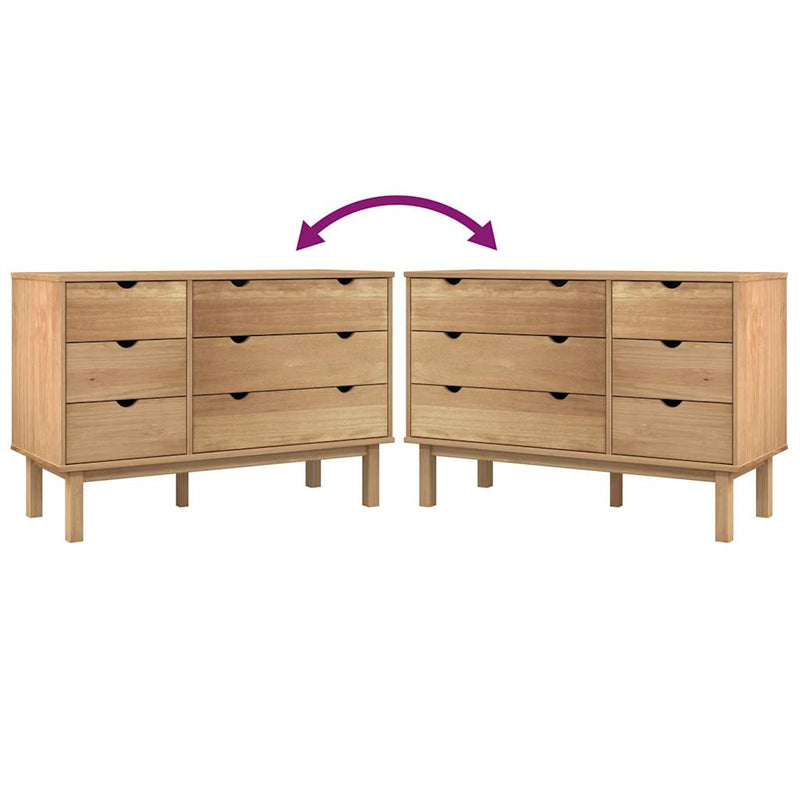 Drawer Cabinet OTTA 111x43x73.5 cm Solid Wood Pine