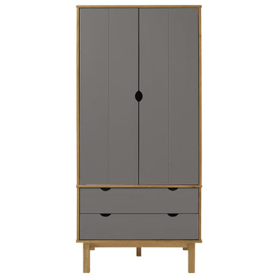 Wardrobe OTTA Brown and Grey 76.5x53x172 cm Solid Wood Pine