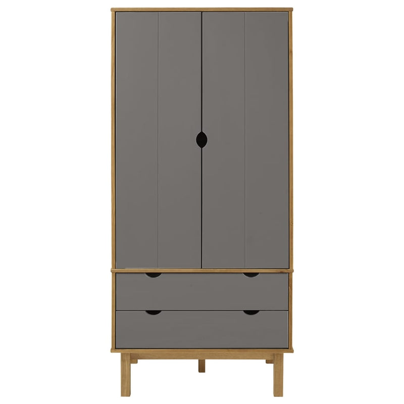 Wardrobe OTTA Brown and Grey 76.5x53x172 cm Solid Wood Pine