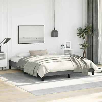 Bed Frame without Mattress Dark Grey 152x203 cm Queen Fabric