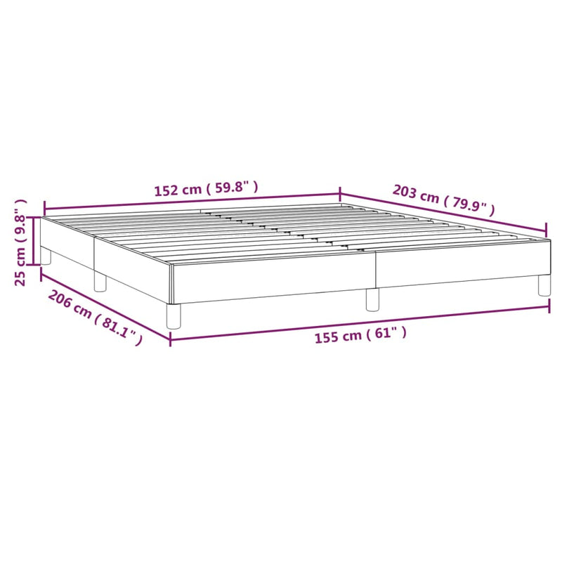 Bed Frame without Mattress Black 152x203 cm Queen Fabric