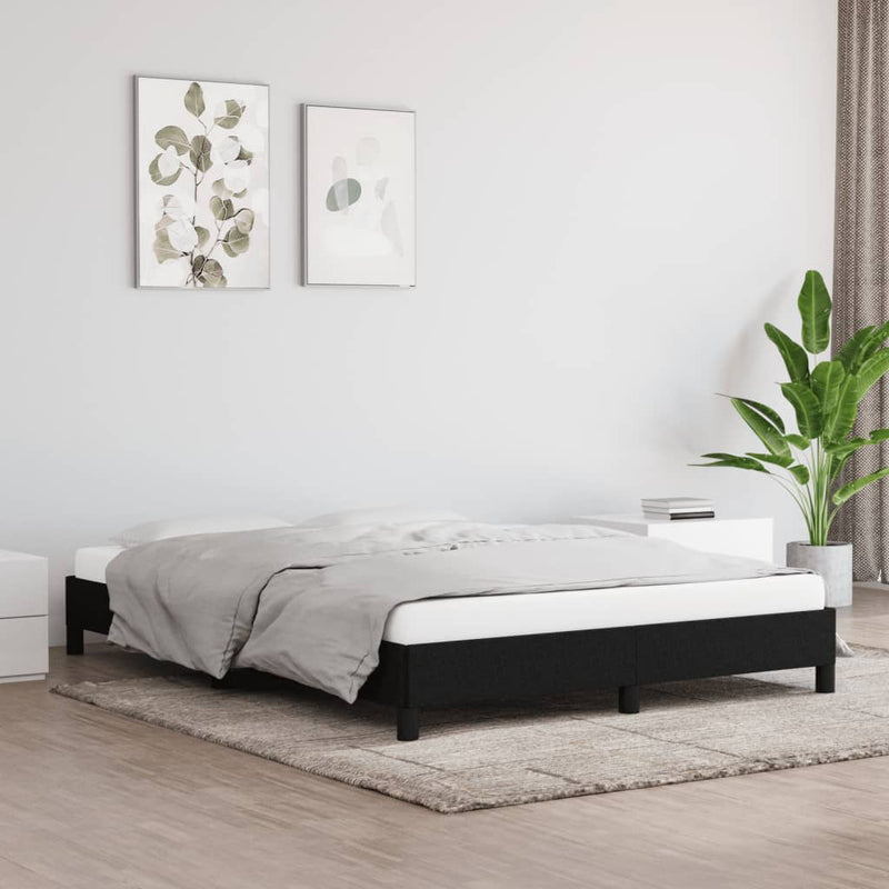 Bed Frame without Mattress Black 152x203 cm Queen Fabric