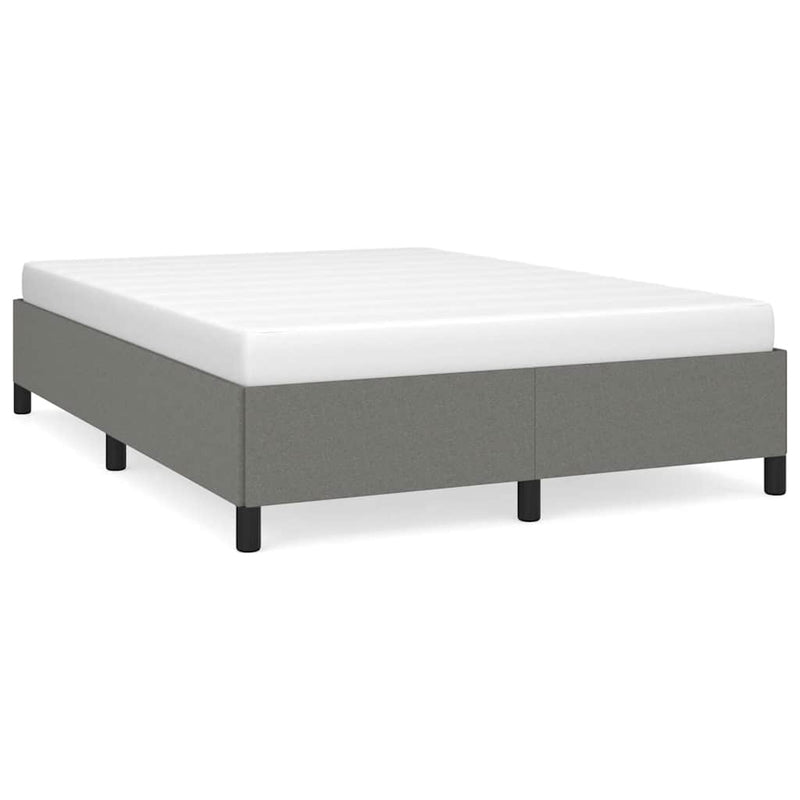 Bed Frame without Mattress Dark Grey 137x187 cm Double Fabric