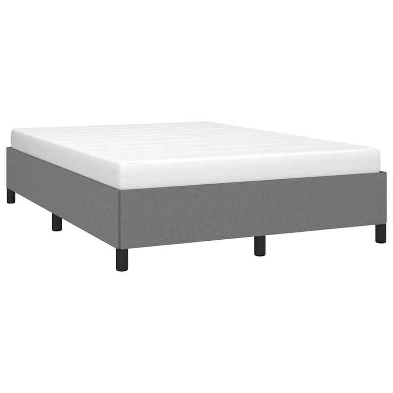 Bed Frame without Mattress Dark Grey 137x187 cm Double Fabric