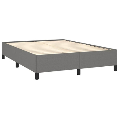 Bed Frame without Mattress Dark Grey 137x187 cm Double Fabric