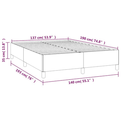 Bed Frame without Mattress Dark Grey 137x187 cm Double Fabric