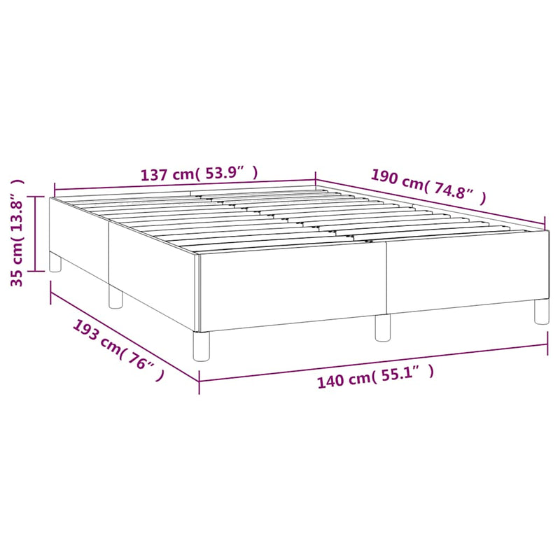 Bed Frame without Mattress Dark Grey 137x187 cm Double Fabric