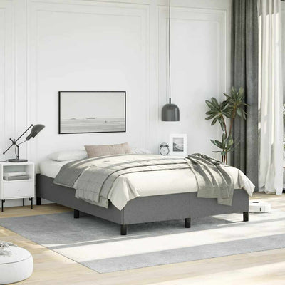 Bed Frame without Mattress Dark Grey 137x187 cm Double Fabric