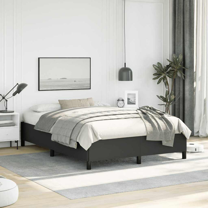 Bed Frame without Mattress Black 137x187 cm Double Faux Leather