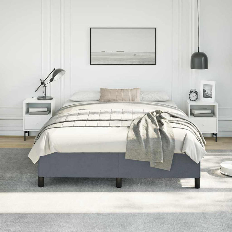 Bed Frame without Mattress Dark Grey 137x187 cm Double Velvet