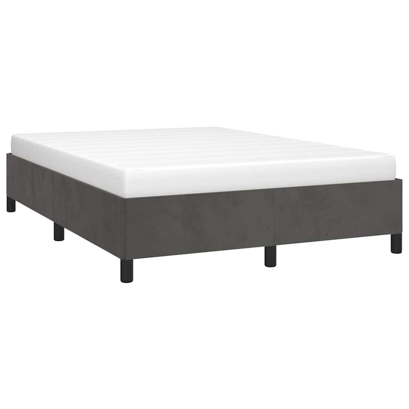 Bed Frame without Mattress Dark Grey 137x187 cm Double Velvet