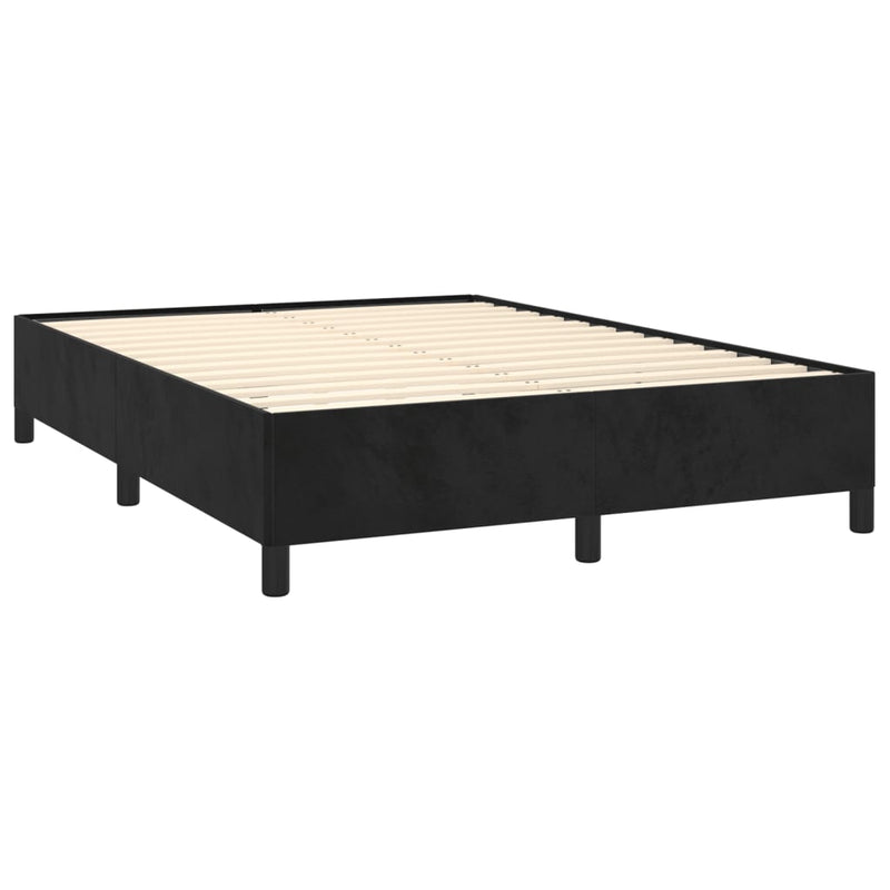 Bed Frame Black 137x187 cm Double Size Velvet