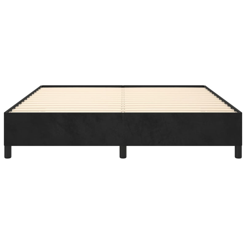 Bed Frame without Mattress Black 152x203 cm Queen Velvet
