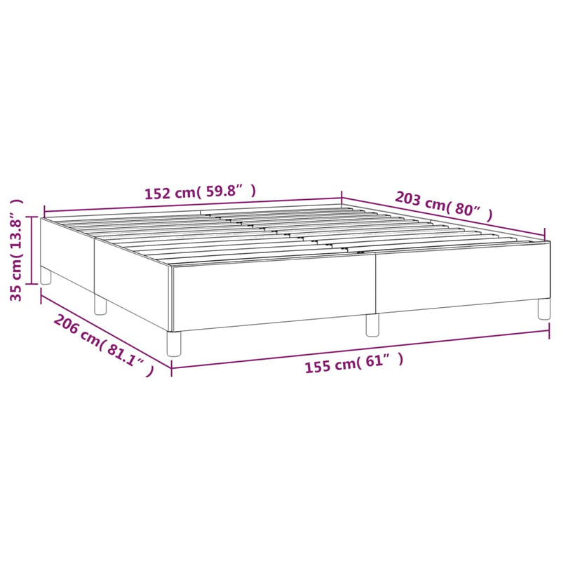 Bed Frame without Mattress Black 152x203 cm Queen Velvet