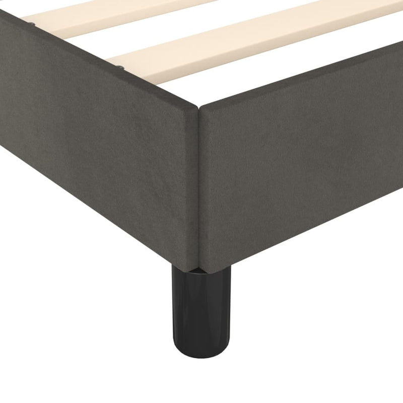 Bed Frame without Mattress Dark Grey King Single Velvet