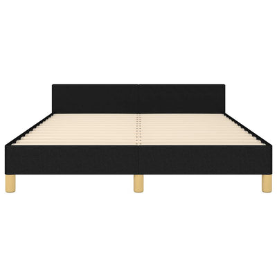 Bed Frame without Mattress Black Double Fabric