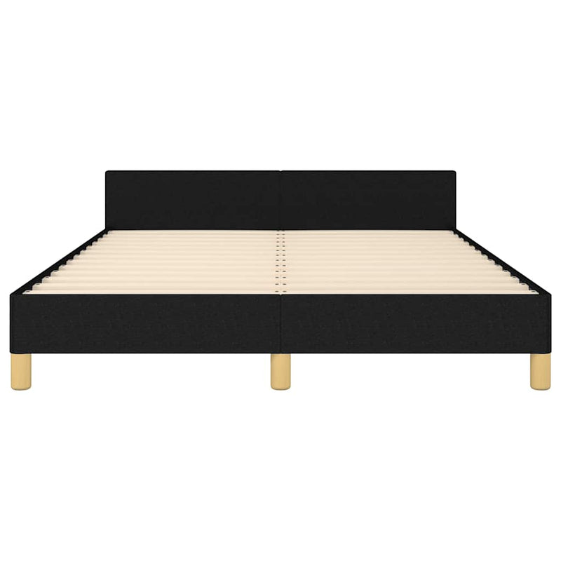 Bed Frame without Mattress Black Double Fabric