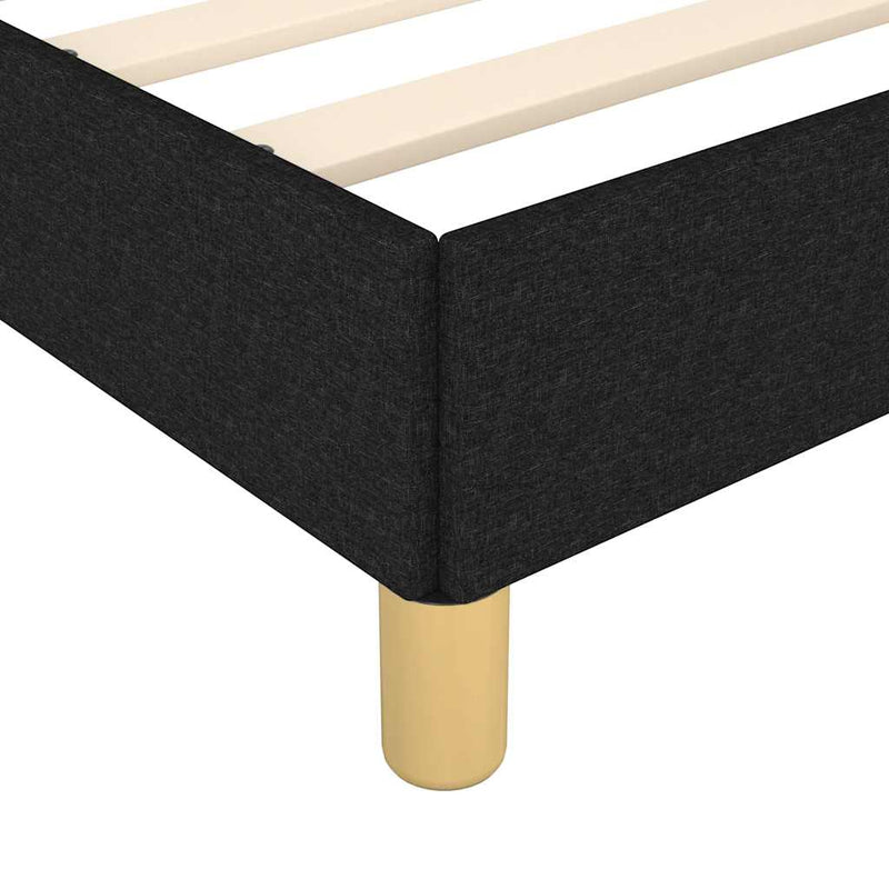 Bed Frame without Mattress Black Double Fabric