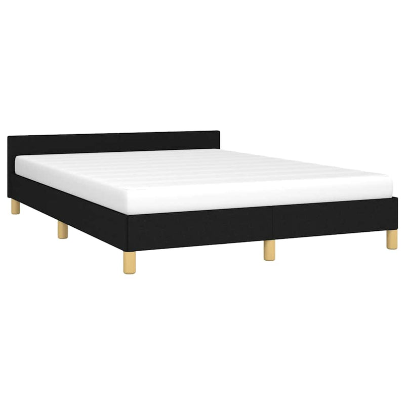 Bed Frame without Mattress Black Queen Fabric