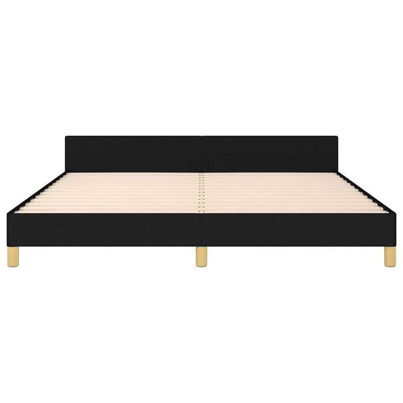 Bed Frame without Mattress Black Queen Fabric