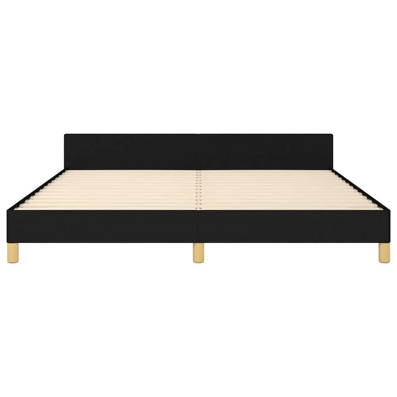 Bed Frame without Mattress Black Queen Fabric