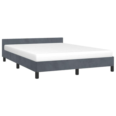 Bed Frame without Mattress Dark Grey Queen Velvet