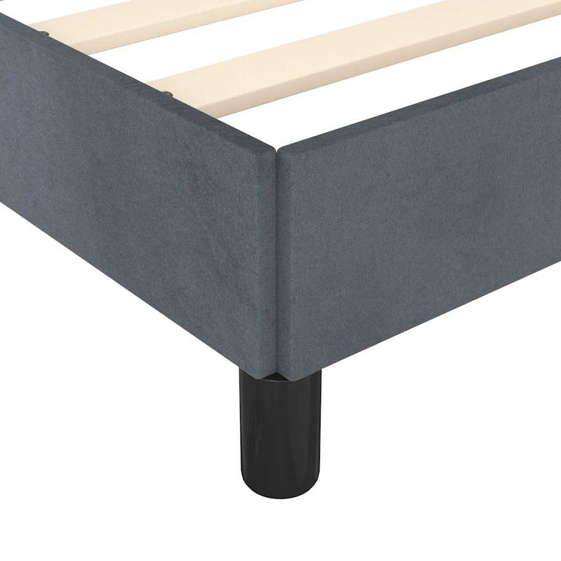 Bed Frame without Mattress Dark Grey Queen Velvet