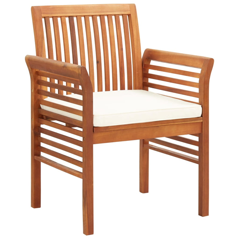 Garden Dining Chairs with Cushions 4 pcs Solid Wood Acacia