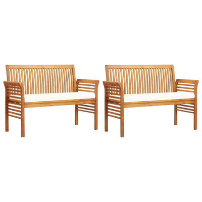 3 Piece Outdoor Dining Set with Cushions Solid Wood Acacia