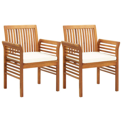 5 Piece Outdoor Dining Set with Cushions Solid Wood Acacia